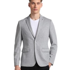 Notch Lapel Collar Knit Blazer