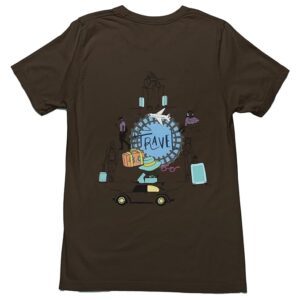 T-Shirt with Travel Doodle Printed