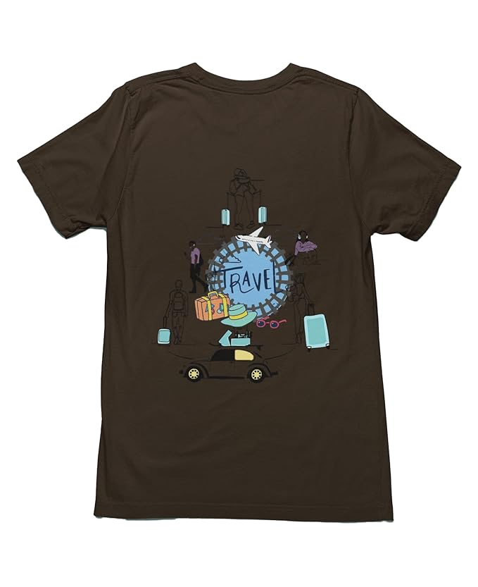 T-Shirt with Travel Doodle Printed